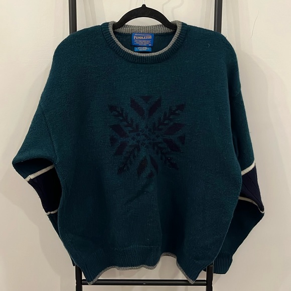 Pendleton Other - Vintage Pendleton Snowflake Sweater Round Neck Knit Pullover Size XL Y2K